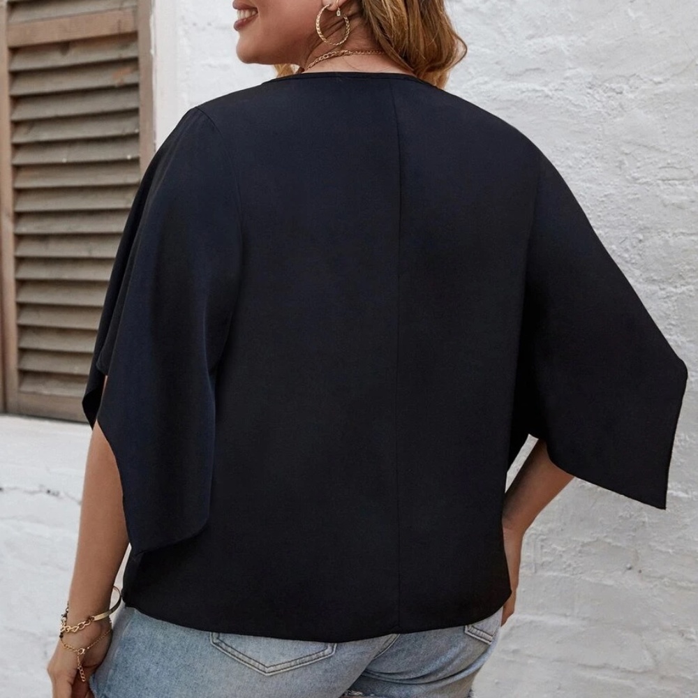 BellanBlue Black V-Neck Blouse - Picture 4 of 5